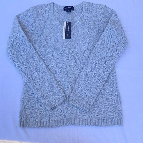 Charter Club Womens Wool Angora Cable Knit Sweater Vintage Size SP - Picture 5 of 12